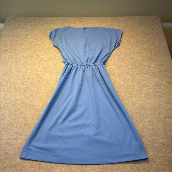 Leslie Fay Dresses & Skirts - Vintage Leslie Fay Light Blue Dress Pintuck Cap Sleeve Elastic Waist Midi